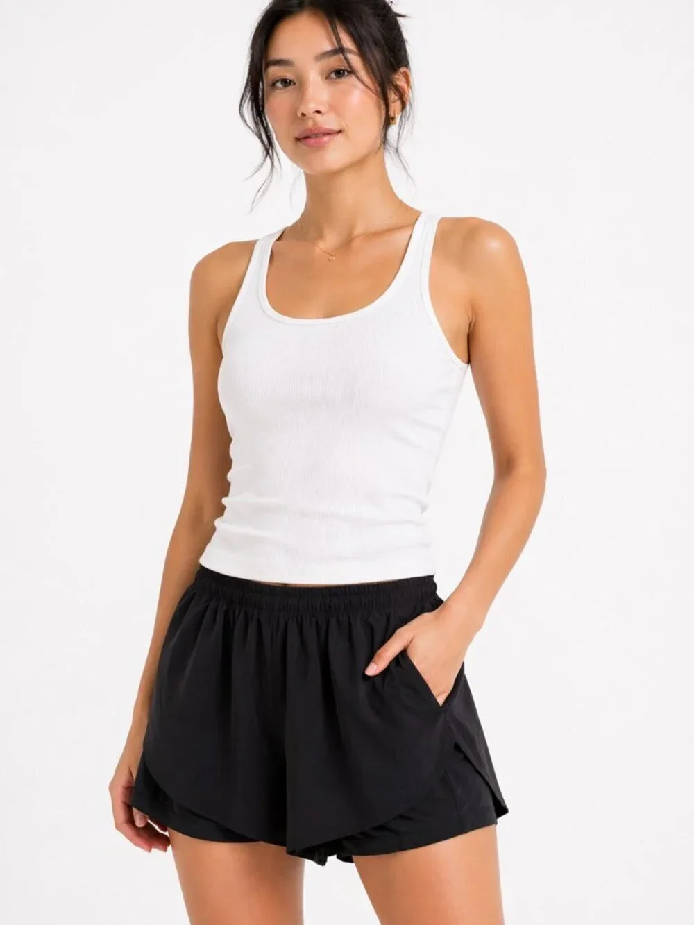ATHLETA Mile Marker 2 in 1 Shorts Black Small